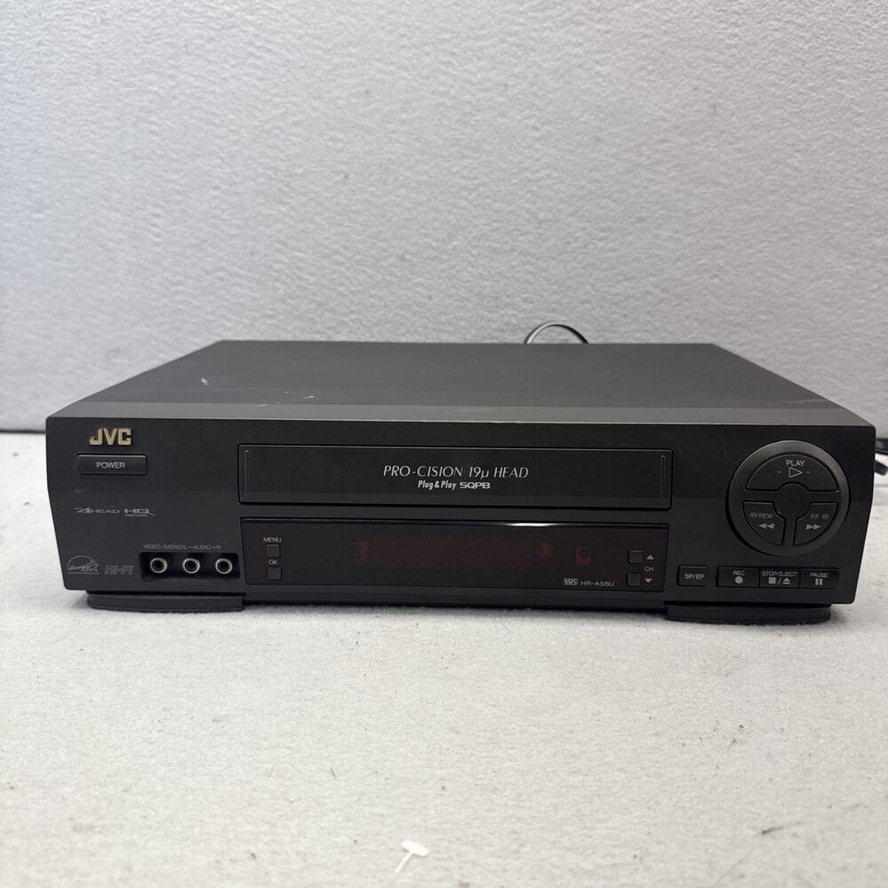 JVC HR-A56U VCR 4-Head Hi-Fi Stereo VHS Video Cassette Recorder Tested Working